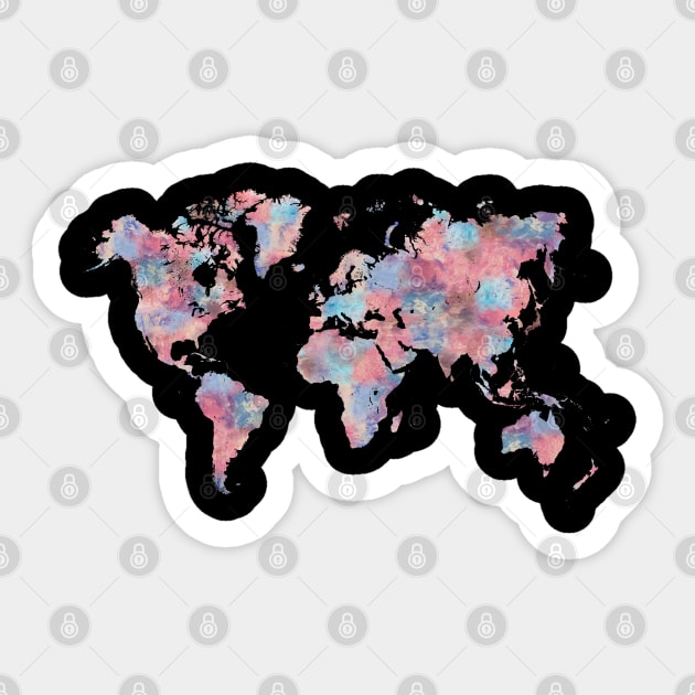 Wanderlust World Map Sticker by LauraOConnor